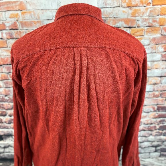 St Johns Bay Red Herringbone Flannel Chamois Shirt - Picture 3 of 3